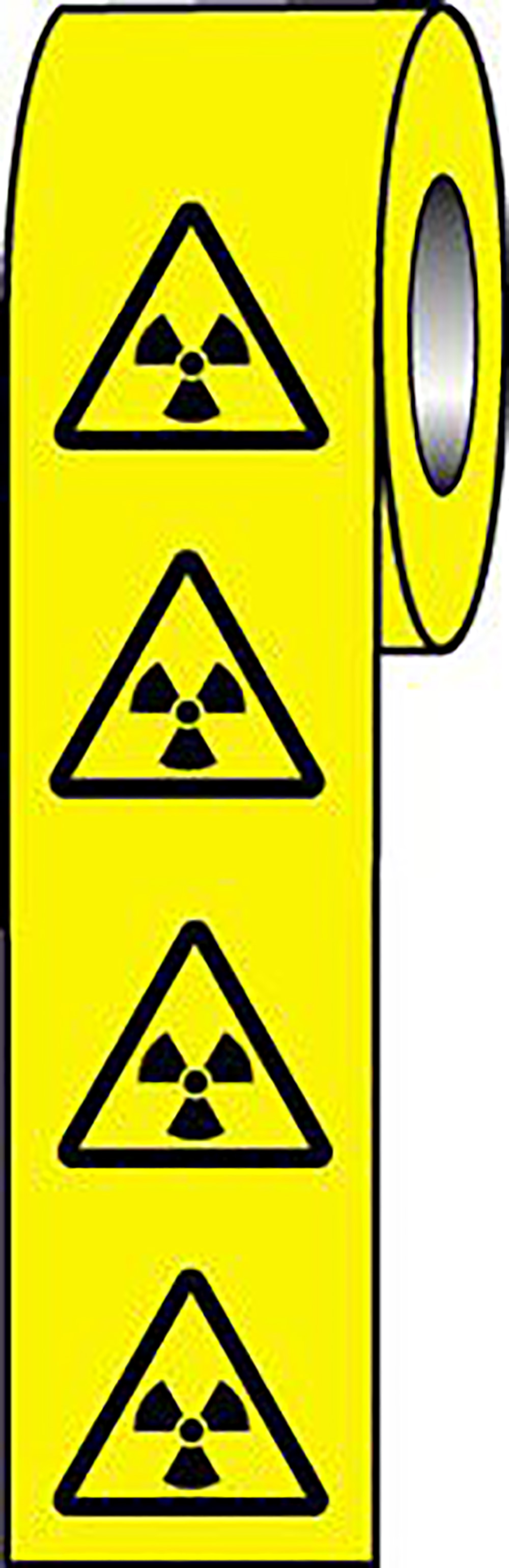 Radiation Symbols 50 x 50mm Self Adhesive Vinyl Safety Sign - 250