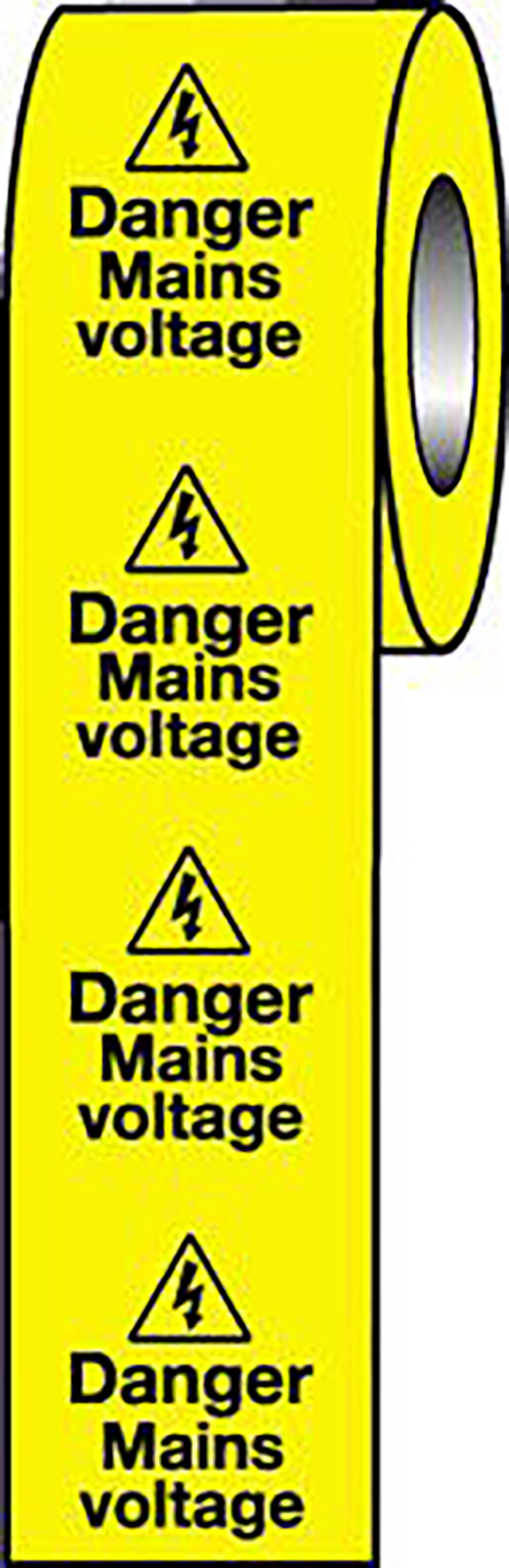 Danger Mains Voltage 50 x 50mm Self Adhesive Vinyl Safety Sign - 250