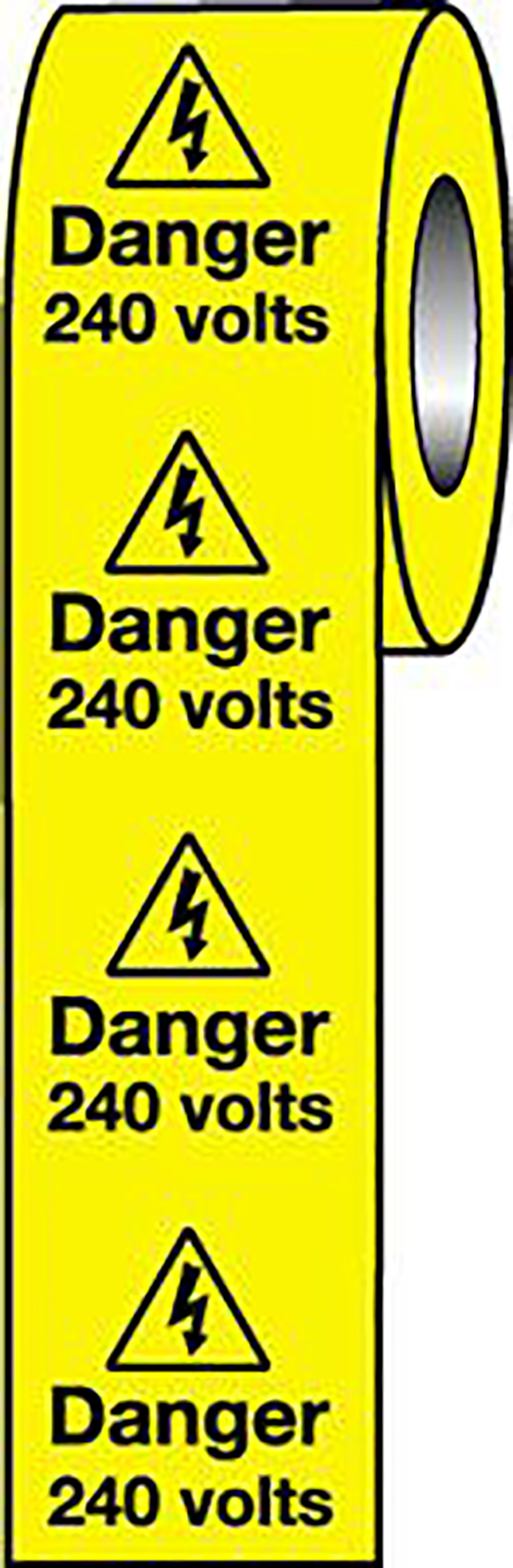 Danger 240 Volts 50 x 50mm Self Adhesive Vinyl Safety Sign - 250