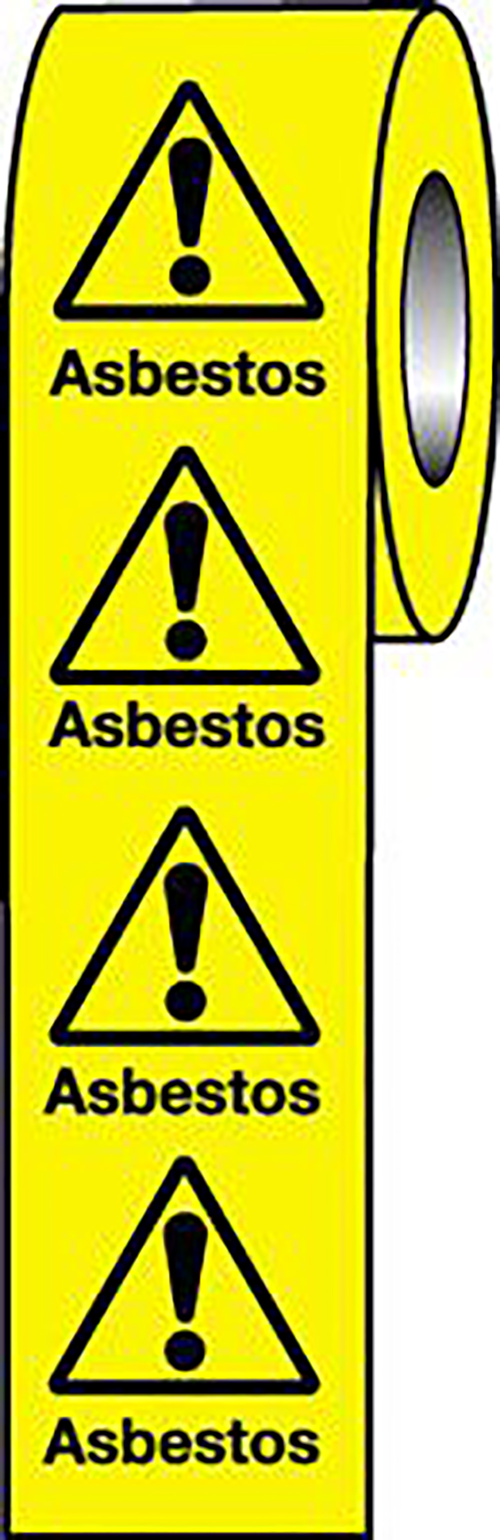 Asbestos 50 x 50mm Self Adhesive Vinyl Safety Sign - 250
