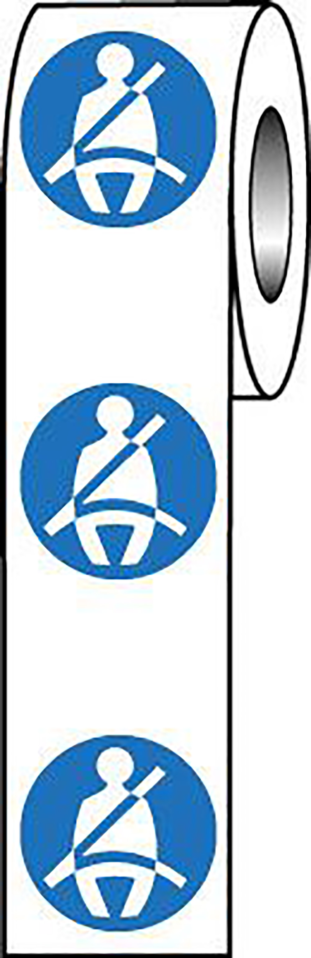 Wear Seatbelt Symbol 40mm Self Adhesive Vinyl Sign - 250