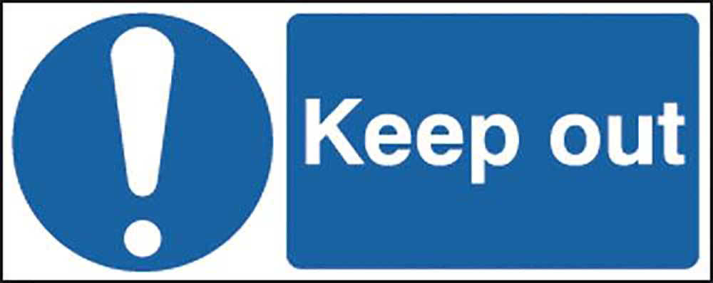 Keep Out 100x250mm Rigid Plastic Safety Sign
