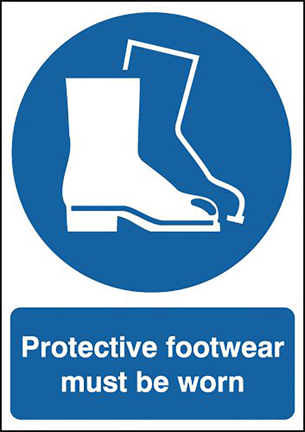 Protective Footwear Must Be Worn 210x148mm 1.2mm Rigid Plastic Safety Sign  