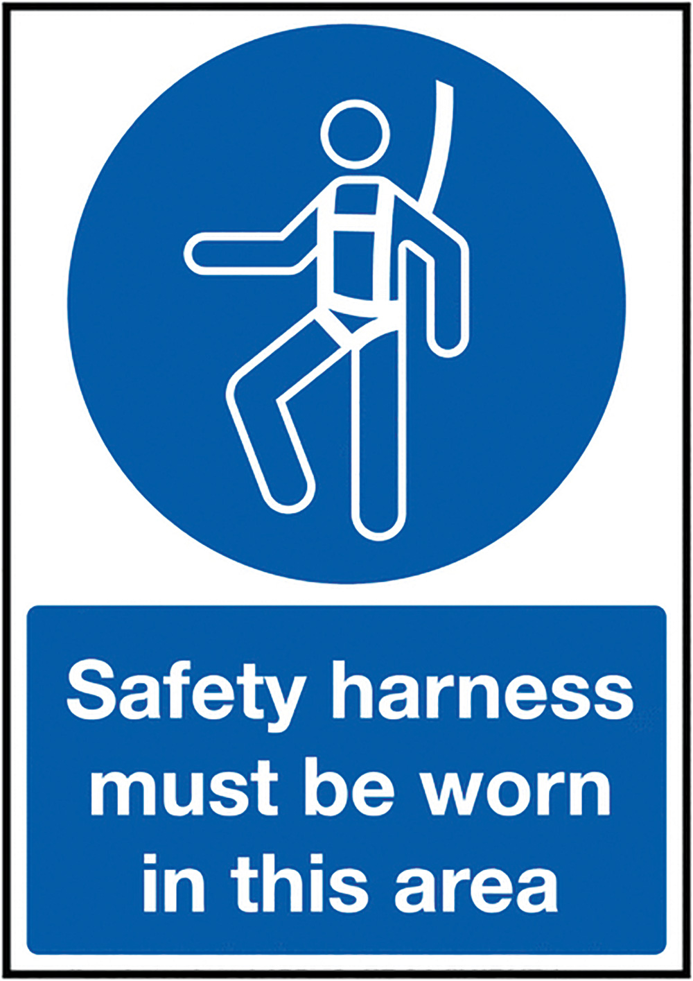 Safety Harness Must Be Worn In This Area 297x210mm Self Adhesive Vinyl Safety Sign  