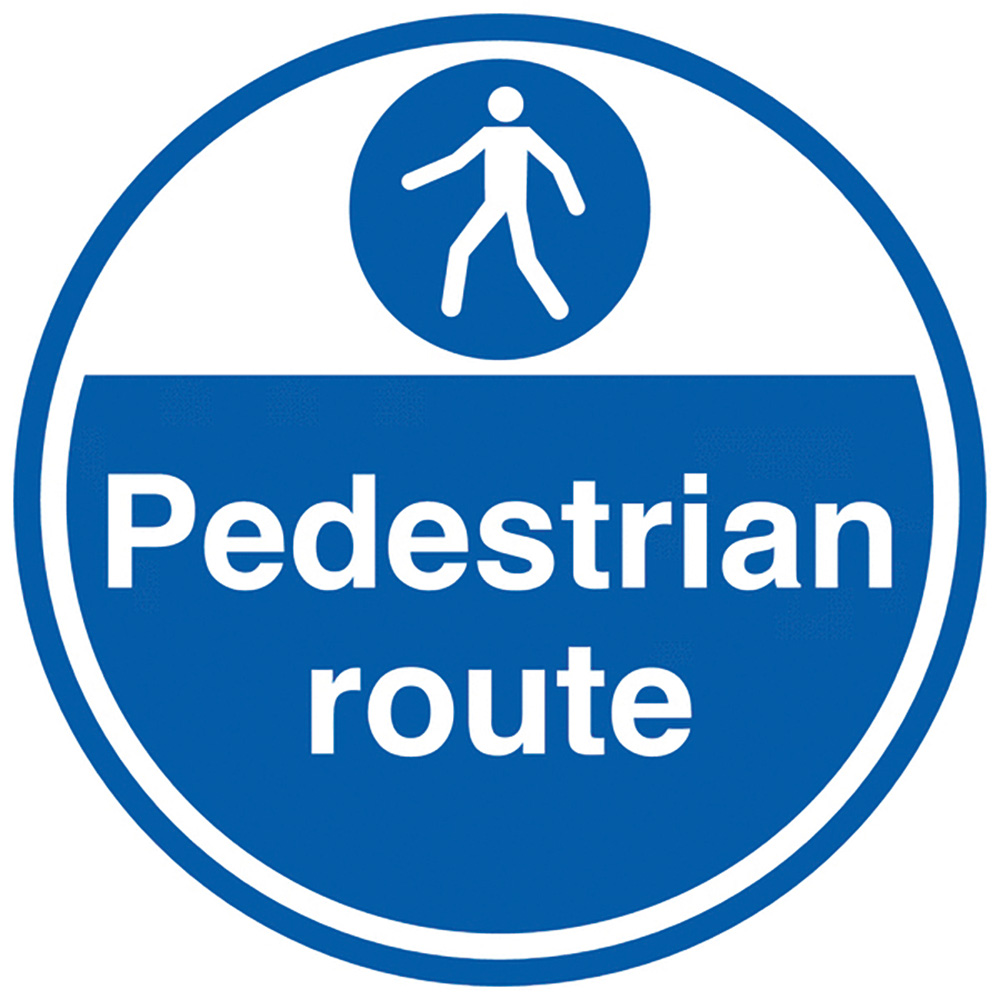 Pedestrian route 450mm Anti Slip Floor Sign