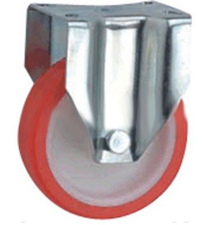 MD Top Plate Fixed Castor - 150mm - Polyurethane Tyre Nylon Ctr BB