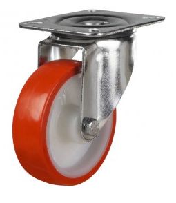 MD Top Plate Fixed Castor - 125mm - Polyurethane