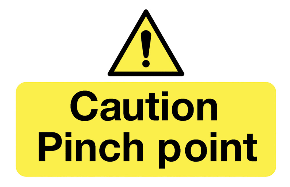 Caution Pinch Point Self Adhesive Vinyl Sign Pack of 6 