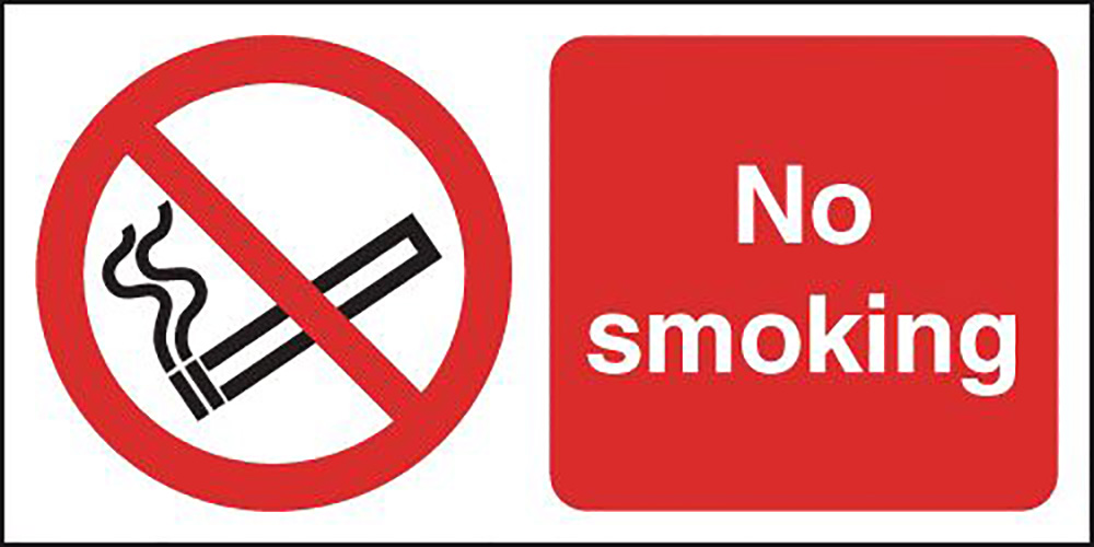 No Smoking  150x300mm 1.2mm Rigid Plastic Safety Sign  