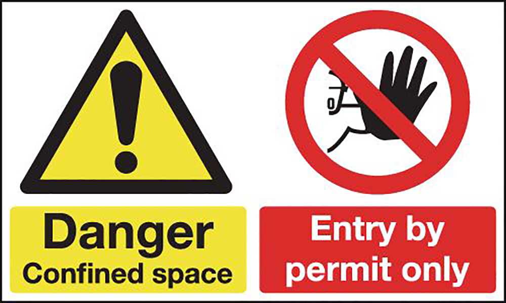 Danger Confined Space Entry By Permit Only Sign -   Multi-Message Sign  