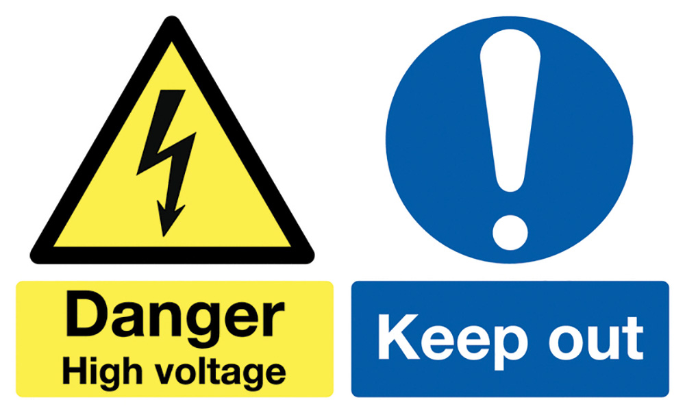 Danger High Voltage Keep Out Multi Message Sign   Multi Message Sign