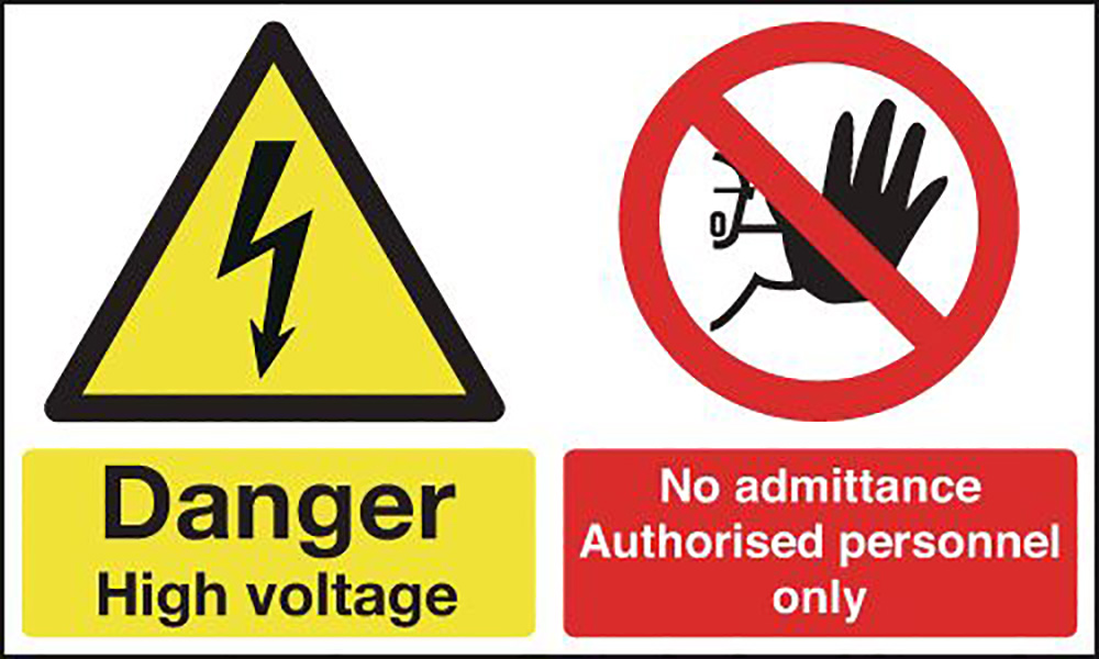 Danger High Voltage No Admittance Etc Rigid Plastic Safety Sign  