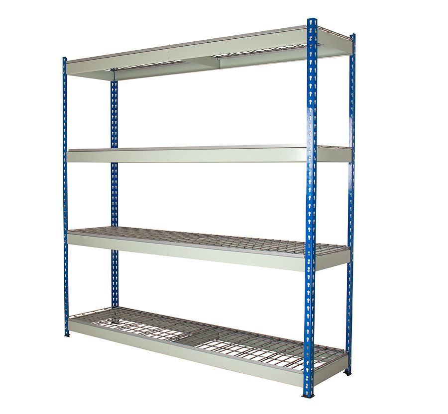 Heavy Rivet Shelving 1830mm High with 4 Mesh Levels