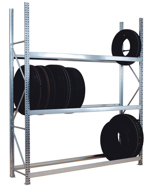 Tyre Galvanised Shelving Starter Bay 2550 High mm x 400mm Deep