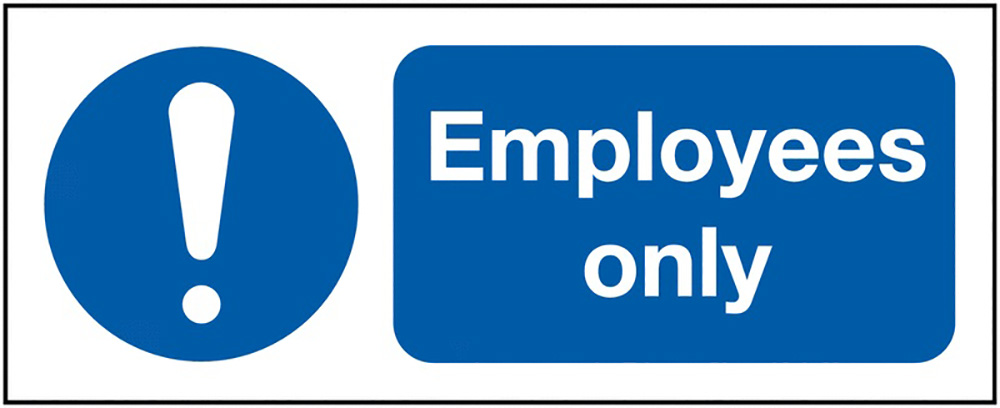 Employees Only 100x250mm 1.2mm Rigid Plastic Safety Sign  