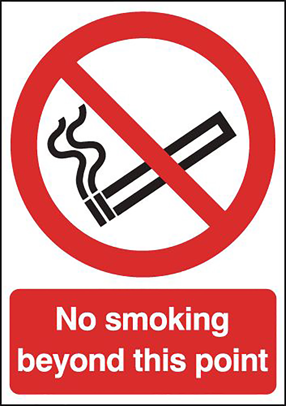 No Smoking Beyond This Point  297x210mm Self Adhesive Vinyl Safety Sign  
