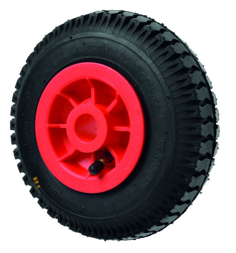 Black Pneumatic Tyre / Red Polyprop. Ctr Wheel - 220mm - RB