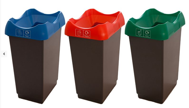 Recycling Bins - 30 Litre Grey Base