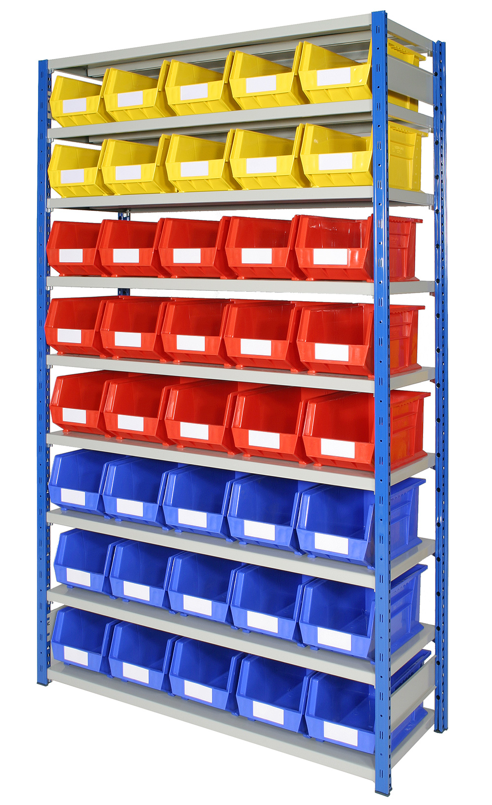 X4 Boltless Shelving Bay with Bins 9x Shelves