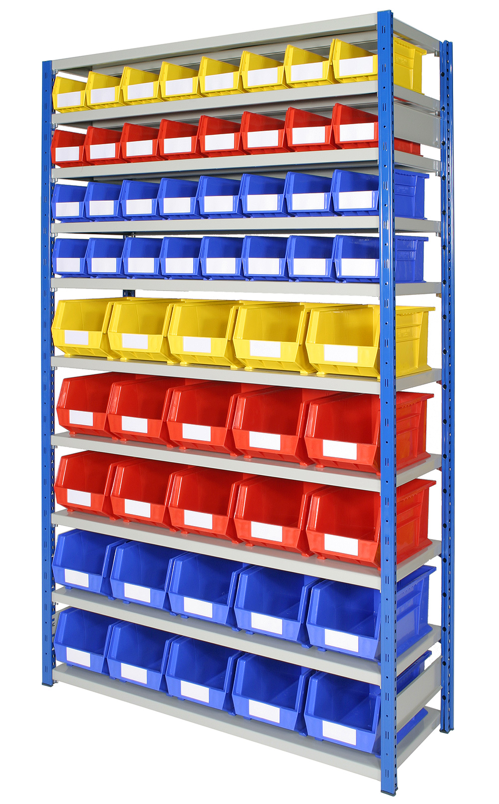X4 Boltless Shelving Bay with Bins  10x shelves 