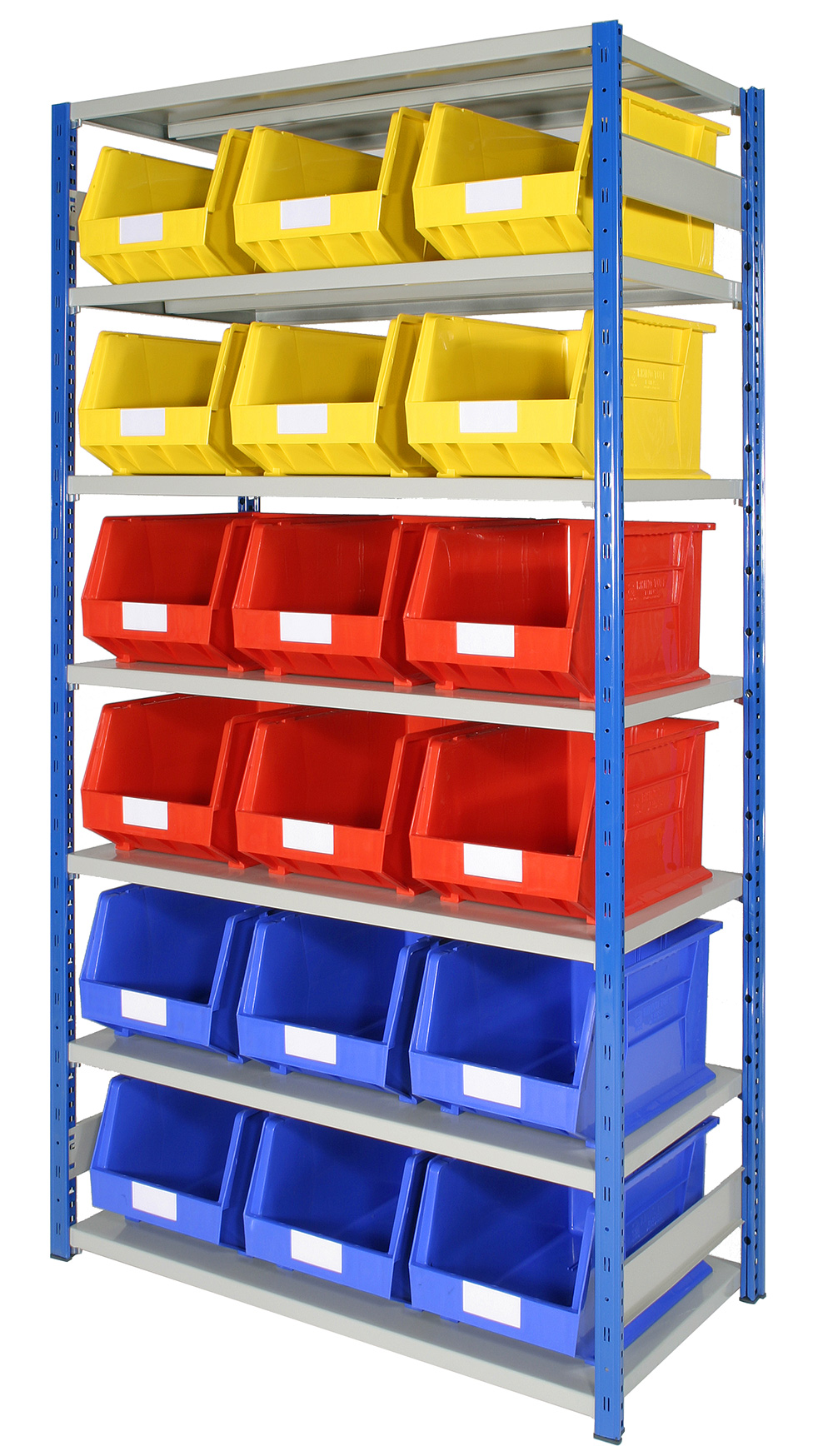 X4 Boltless Shelving Bay with Bins 7x Shelves