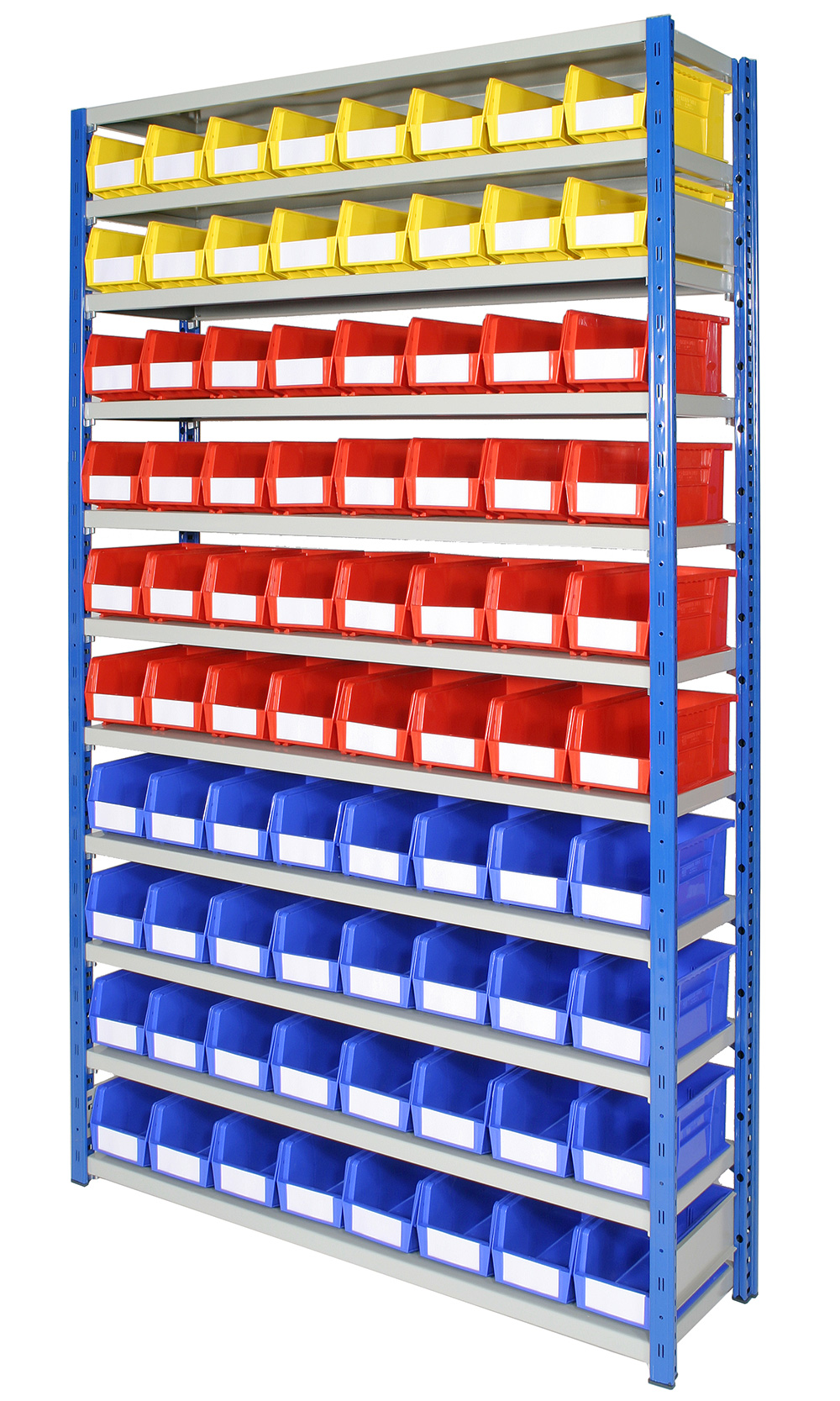 X4 Bolt-less Shelving Bay with Bins  11x Shelves  - 80 Bins