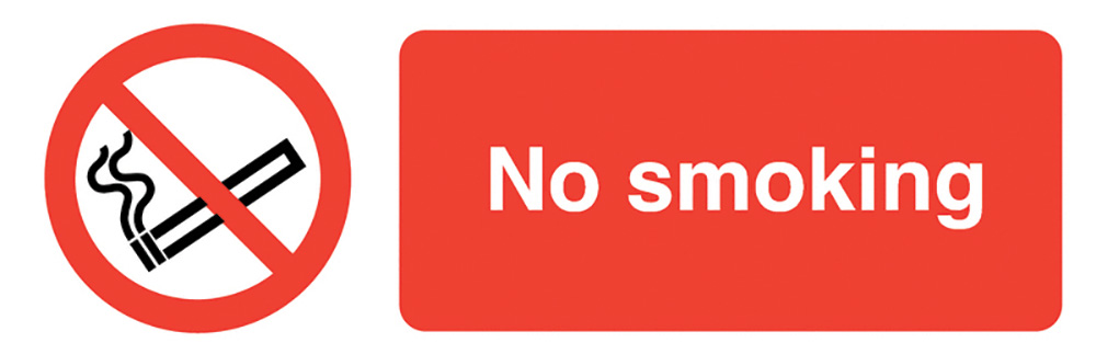 No Smoking 50x150mm Self Adhesive Vinyl Sign Pack of 6