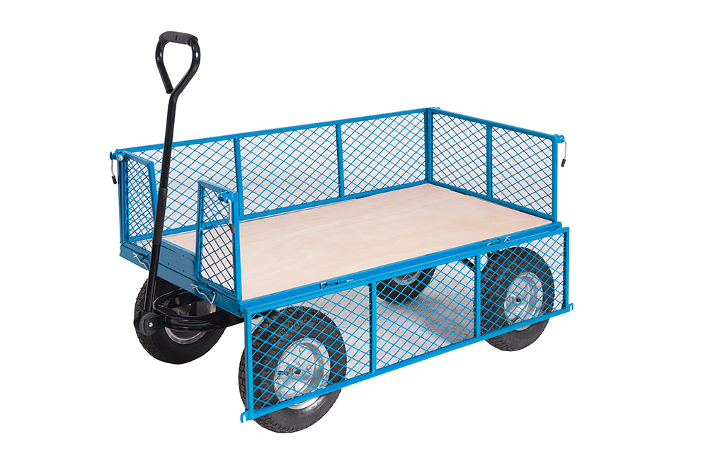 Platform Truck With Reach Compliant Wheels - Mesh Sides  Ply Base