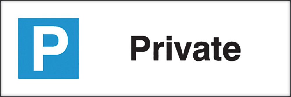 Private Parking 200 x 600mm 1.2mm Rigid Plastic Safety Sign