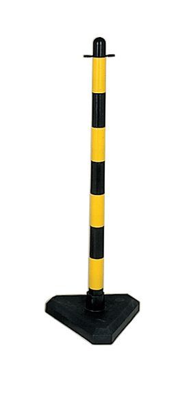 Outdoor Post with Base - Black   Yellow
