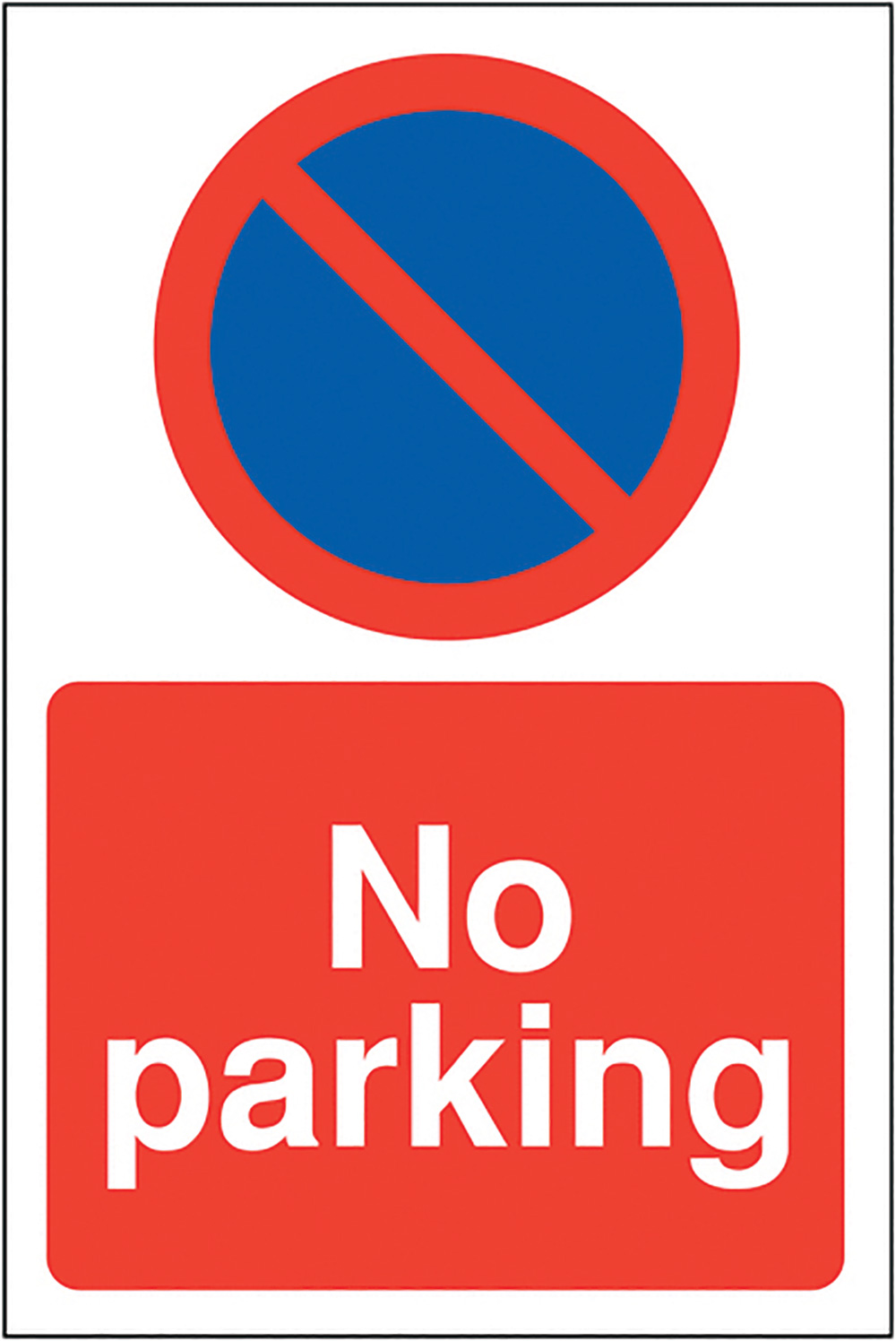 No parking  with symbol  400 x 300mm 2mm Polycarbonate Safety Sign  