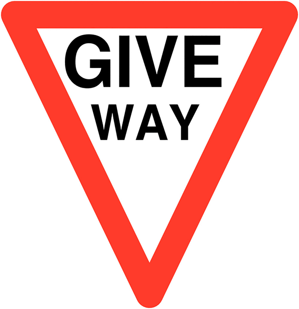 Give Way Class 1 Reflective Traffic Sign 600mm Reflective Safety Sign