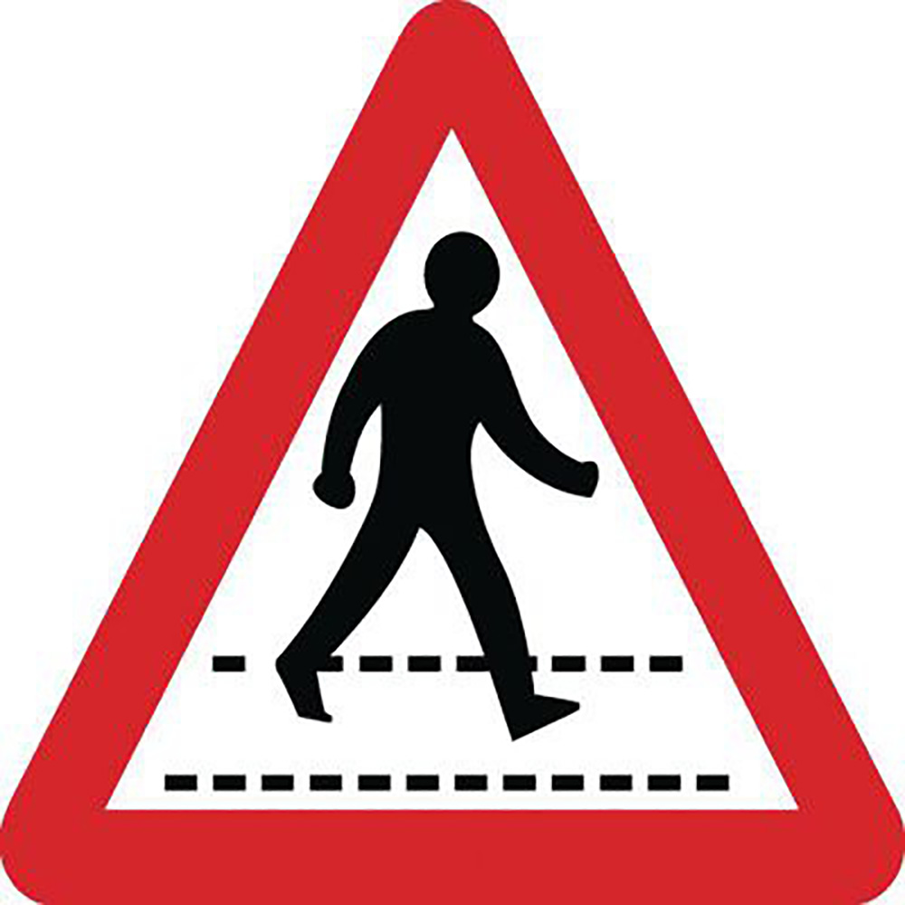 Pedestrian Crossing Class 1 Reflective Traffic Sign 600mm Safety Sign  