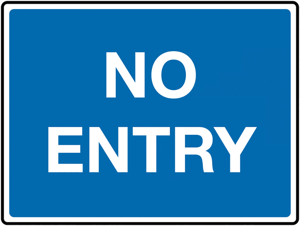 No Entry Class 1 Reflective Traffic Sign 450x600mm Safety Sign