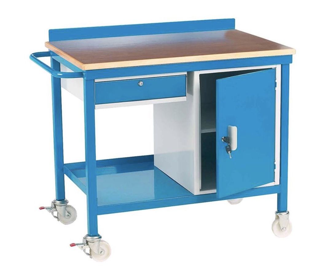 Mobile Work Bench C/W Drawer and Cupboard