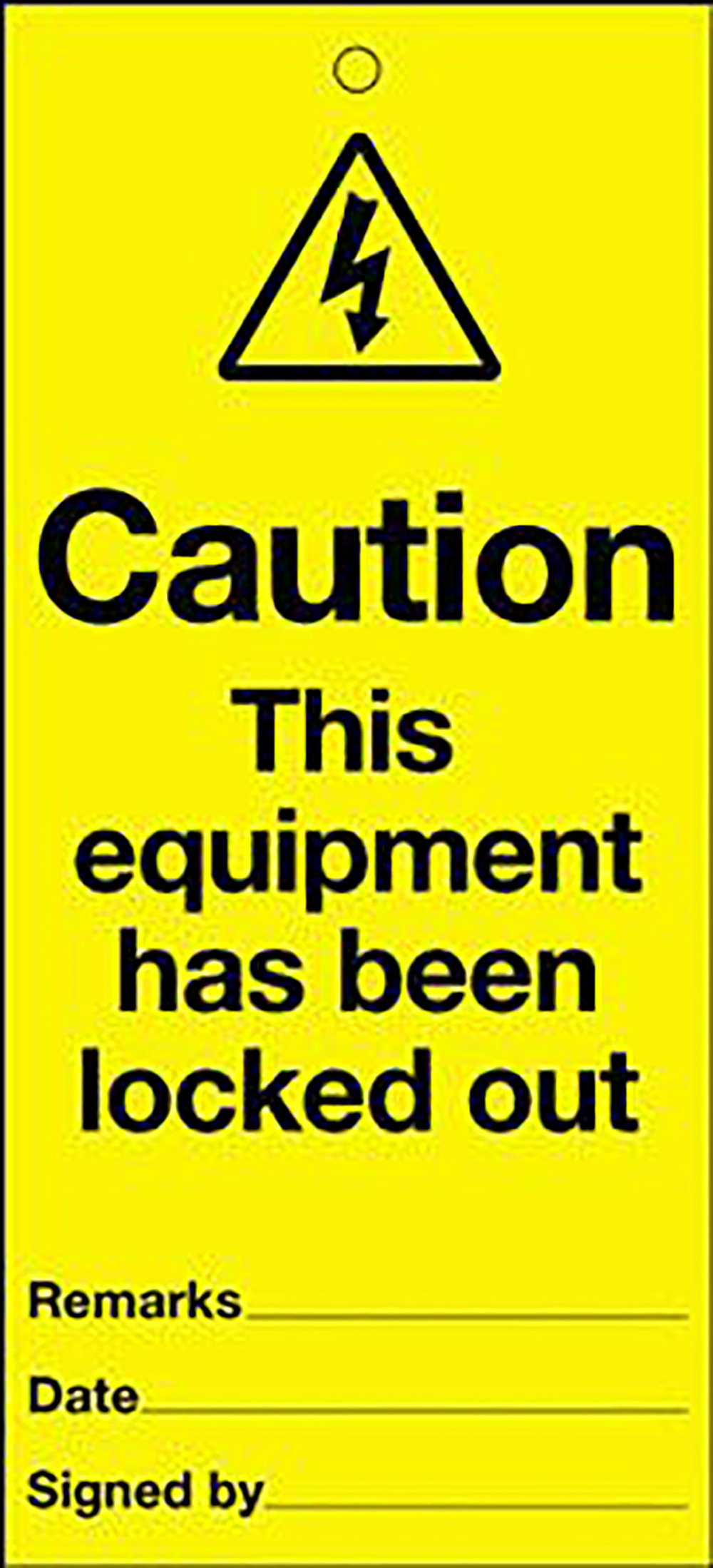 110x50mm Caution this equipment has been locked out Maintenance Safety Tag