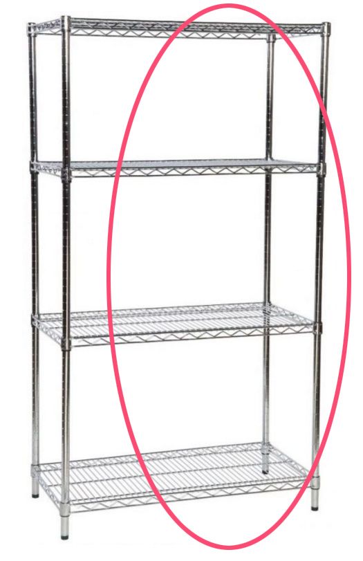 Flat Shelf Chrome Wire Shelving - Extension Bay