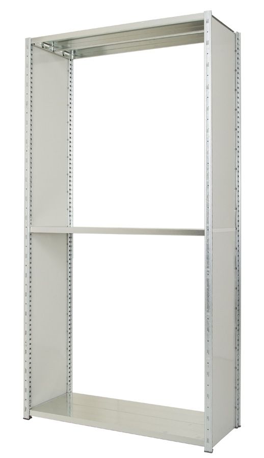 X3   X4 Galvanised Shelving - Solid Side Cladding - Light Grey