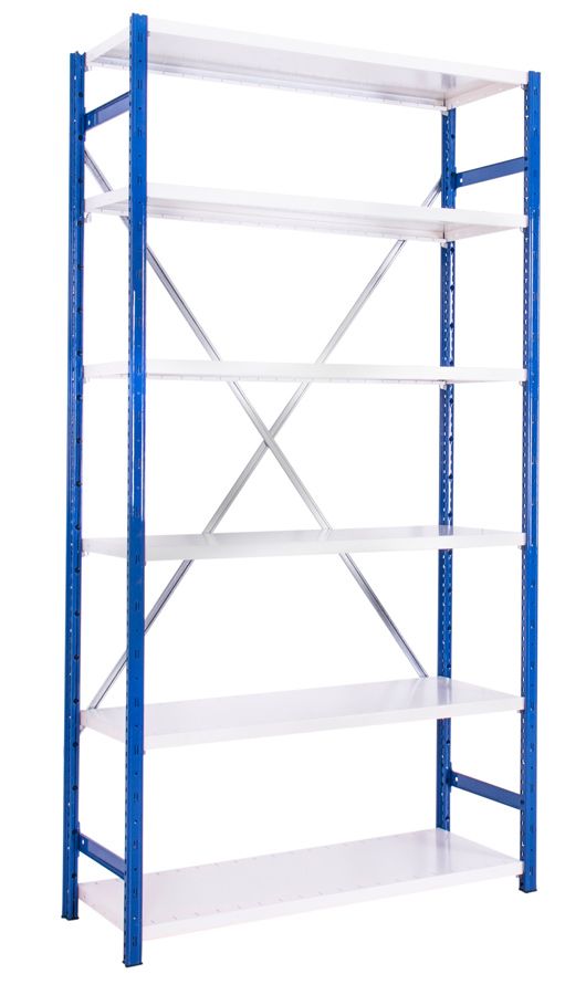 X4 Bolt-less Shelving System - 6 Shelf White