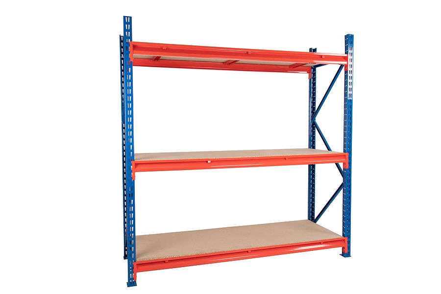 Longspan Racking 3 Level Bays - 471mm Deep - Chipboard Decks