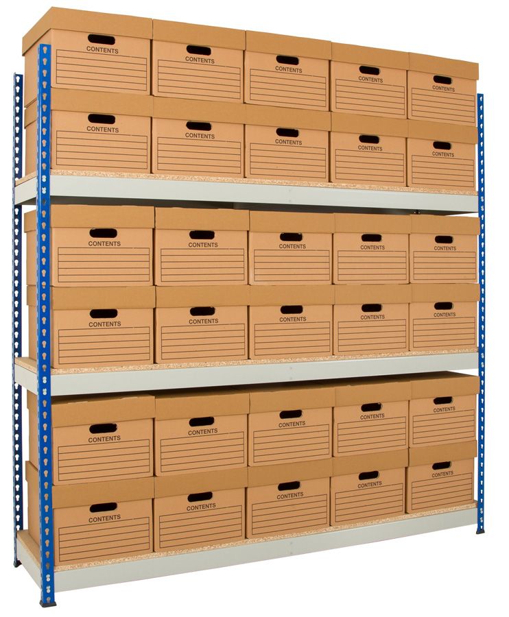 Rivet Racking Archive Storage c/w boxes