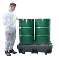 Recycled 2 Drum Spill Pallet - Sump 240 Litre
