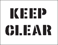 Keep Clear Car Park Stencil - Made from reusable polypropylene