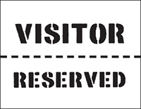Visitor/Reserved Car Park Stencil - Made from reusable polypropylene