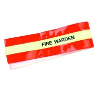 High Vis Armband Fire Warden Red