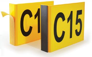 Angled Aisle Marker - H.95 x W.130mm - Self-Adhesive - Angled Design