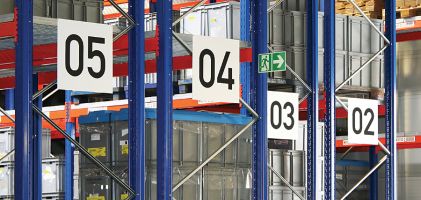 Angled Aisle Marker - H.95 x W.130mm - Self-Adhesive - Flag Design