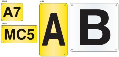 Aisle   Bay I.D. Marker- Yellow - Styrene - H.343 x W.660mm - 1 Character