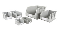H.D. Plastic Bins. Grey - Recycled