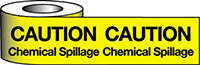 Caution Chemical Spillage Barrier Warning Tape - 75mm x 100m - 